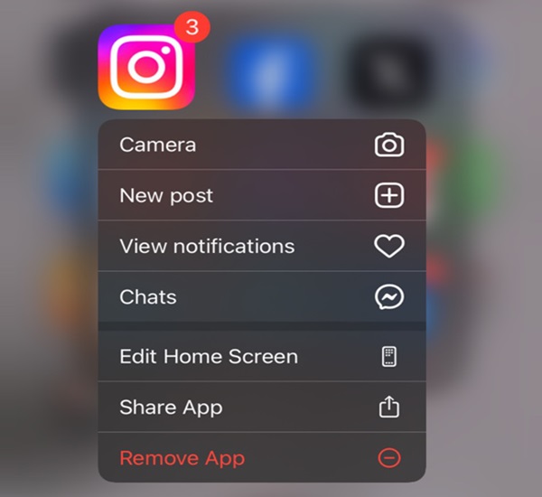Desinstalar la aplicación de Instagram