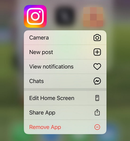 Odinstalujte instagram na iPhone