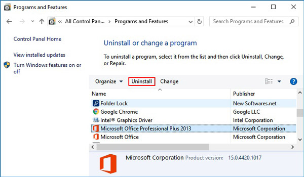 Távolítsa el a Microsoft Office alkalmazást