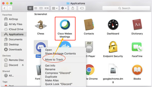 Desinstalar Webex en Mac