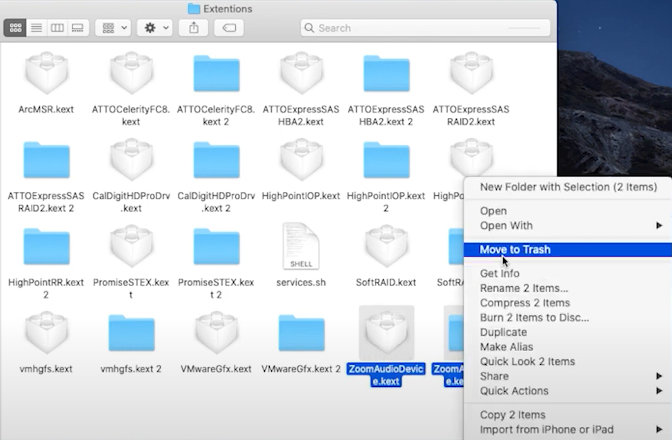 Avinstaller Zoom på Mac Fjern utvidelser