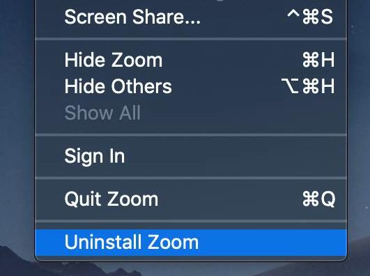 Mac で Zoom をアンインストールする