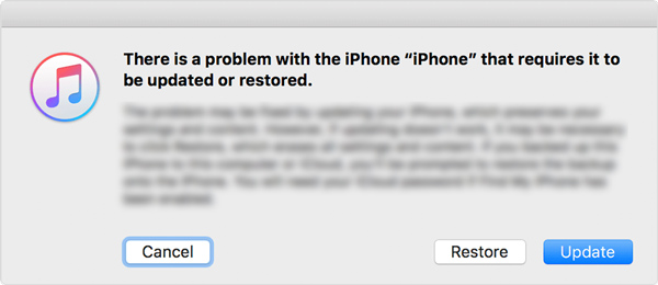 Lås upp iPhone genom iTunes Restore