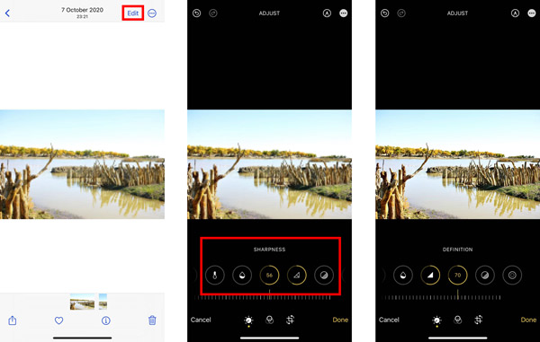 depixeliser une photo sur iphone
