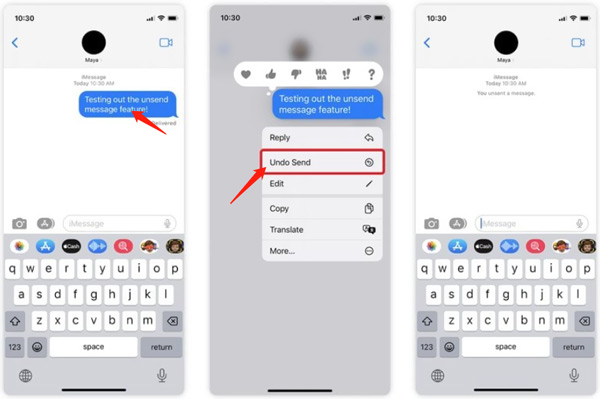 Annuler l'envoi d'un SMS sur iPhone