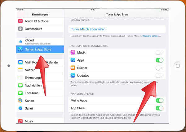 Apps iPad'ini Güncelle