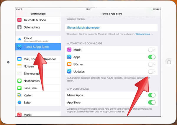 Aktualisieren Sie Apps iPad