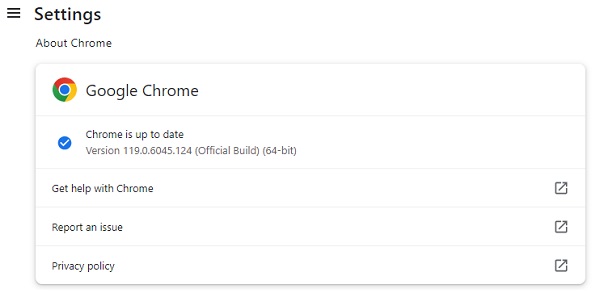 Ενημερώστε το Chrome