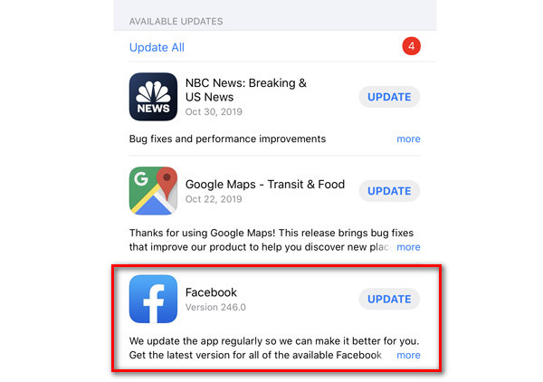 Update Facebook