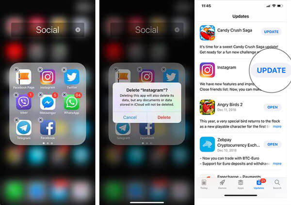 Frissítse az Instagram iPhone készüléket