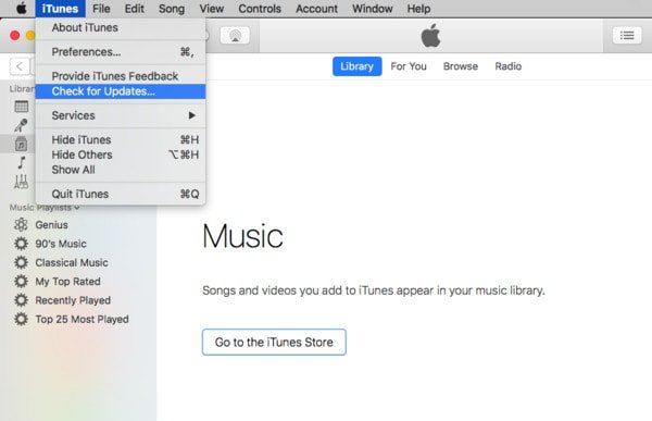 iTunes Mise à jour