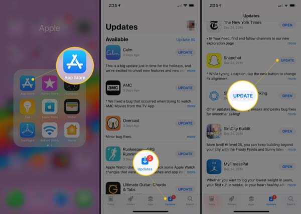 Oppdater Snapchat iPhone