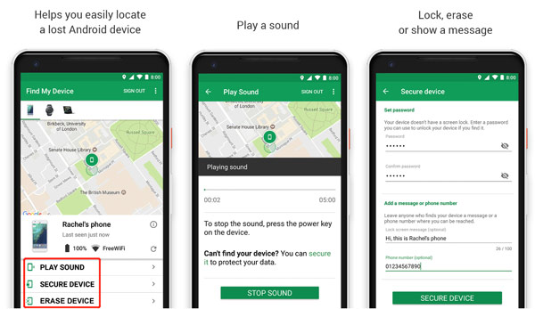 Find My Device を使用して Android フォンを追跡する