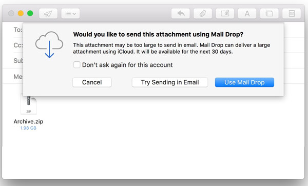 Utiliser Mail Drop