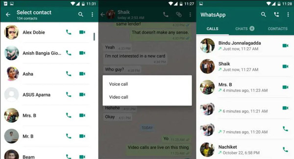 Appel vidéo sur Whatsapp