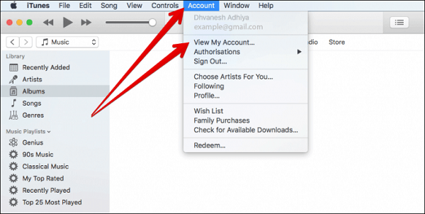 Saját fiók iTunes megtekintése