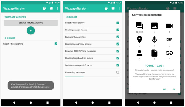 Application WazzapMigrator pour Android