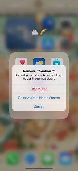 Suppression de l'application météo