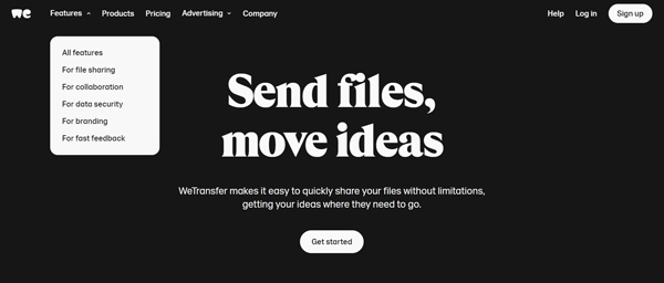 Wetransfer-funksjoner