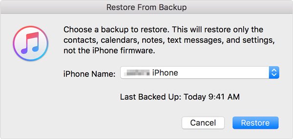 Restore iPhone from iTunes