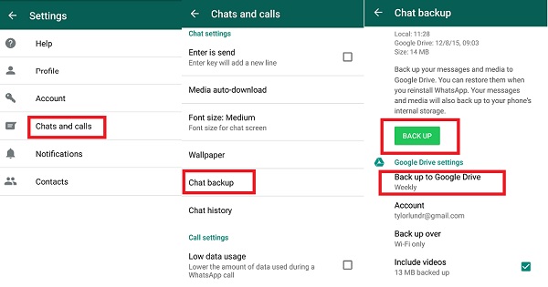 WhatsApp Google Drive Backup