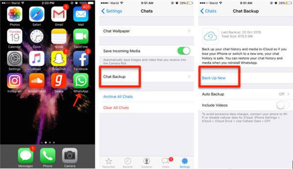 Whatsapp iCloud Backup