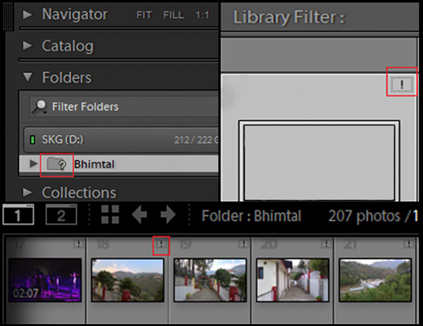 Pourquoi lightroom manque des photos