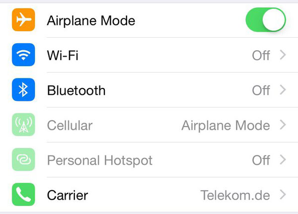 Wi-Fi en mode avion