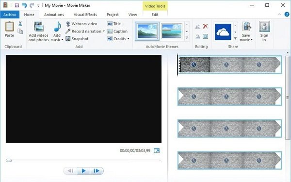 Windows MovieMaker.