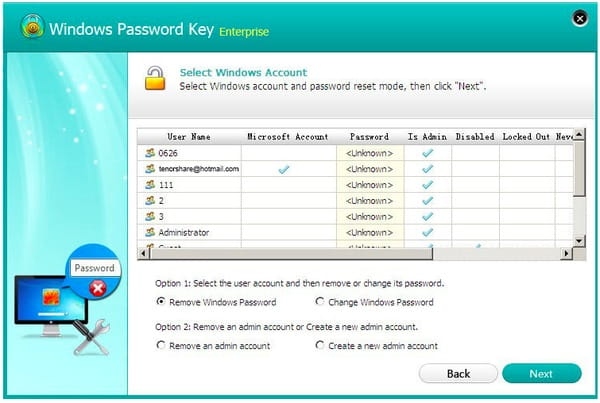 Windowsのパスワードキーエンタープライズは、Windowsのパスワードを削除します
