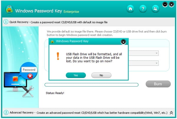 Senha do Windows Password Enterprise Start Burning