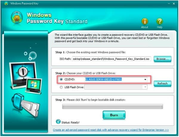 Windows Password Key Стандартный CD DVD