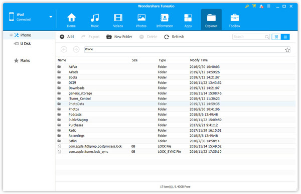 Dateiexplorer verwalten