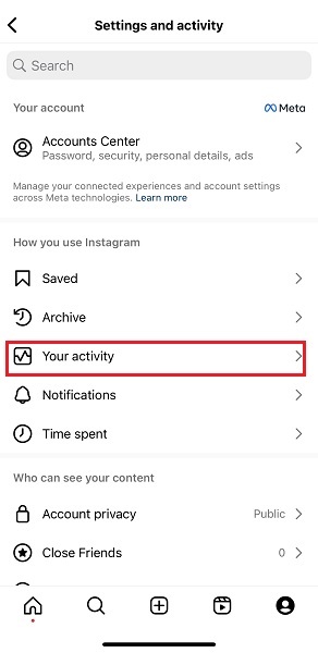 Votre activité Instagram