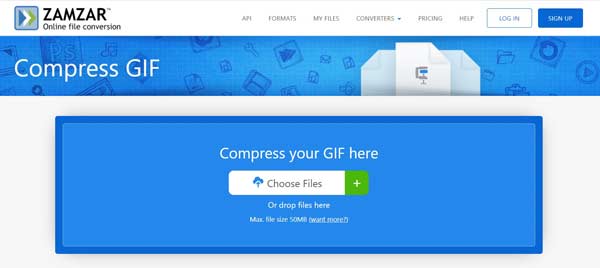 Compresseur GIF Zamzar