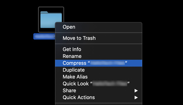 Compresser un dossier sur Mac
