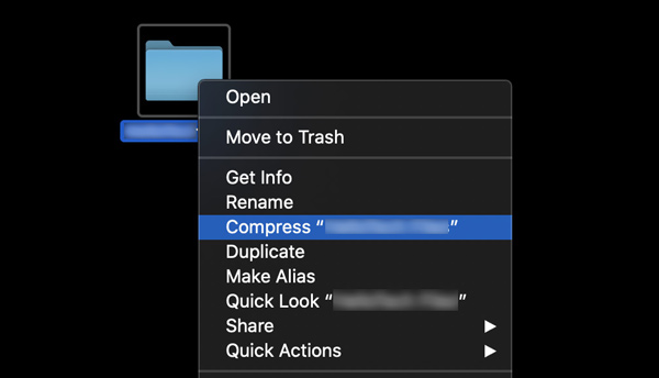 Komprimieren Sie einen Ordner auf dem Mac