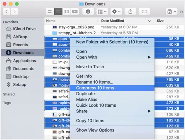 Zip-filer på Mac