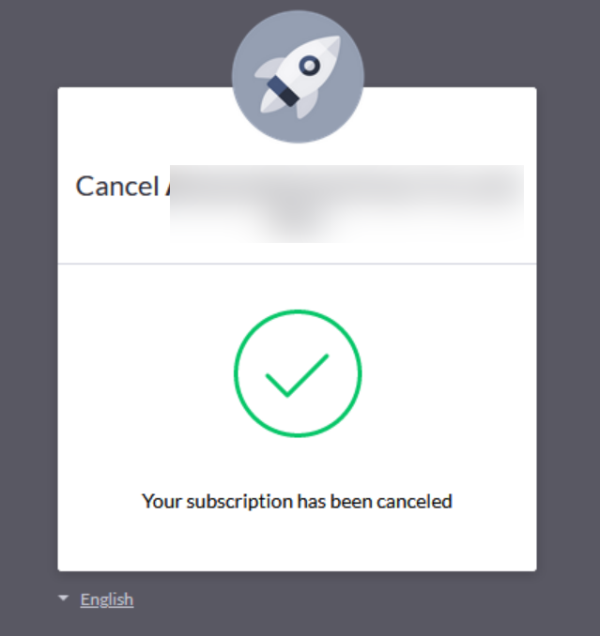 Cancel Subscription Successfully