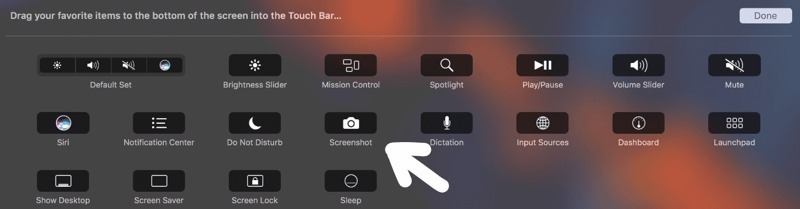 Screenshot Touch Bar
