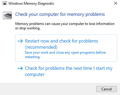 Windowsメモリ診断