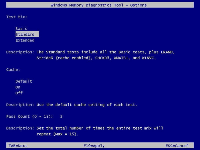 Windows-muistidiagnostiikkatyökalu