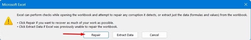 Opravte Excel