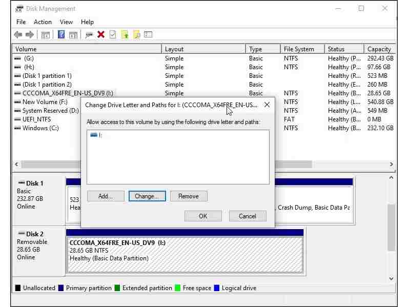 Zmień literę dysku