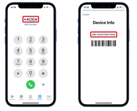Find imei number dial