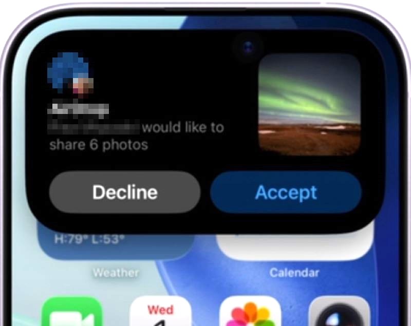 Akceptuj udostępnianie AirDrop