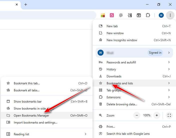 Open Bookmark Manager