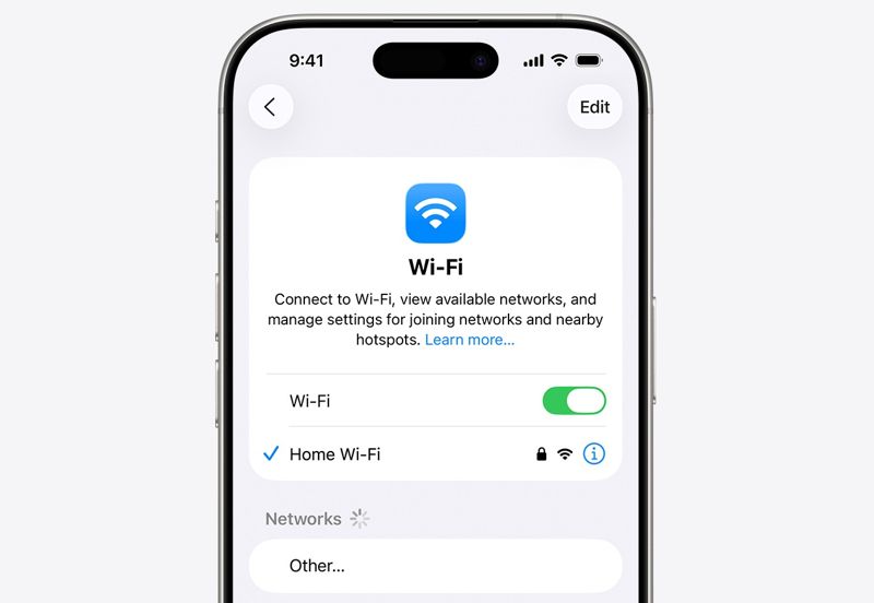 Check iPhone WiFi