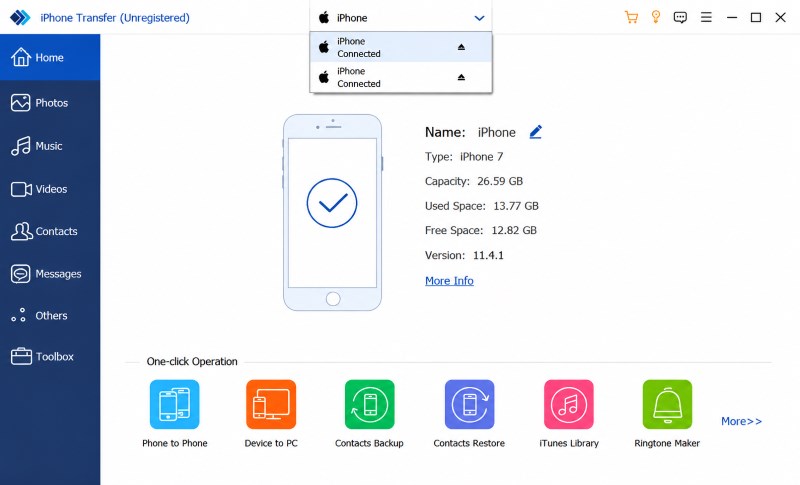 Apeaksoft iPhone Transfer Connect iPhones Devices