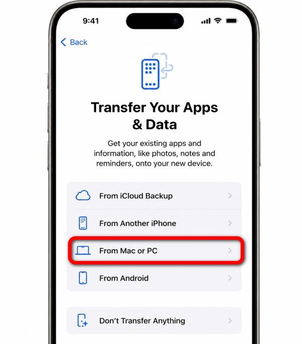 iPhone Transfer Setup From Mac or PC